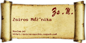Zsiros Mónika névjegykártya